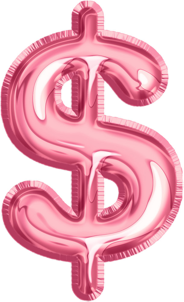 Flamingo Pink dollar sign balloon